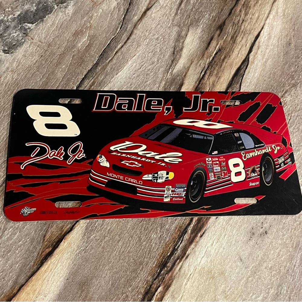 Dale Jr. Red Racing License Plate